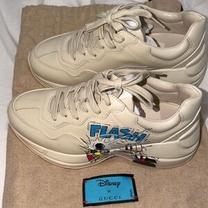 Gucci Cream Sneakers with Cartoon Design